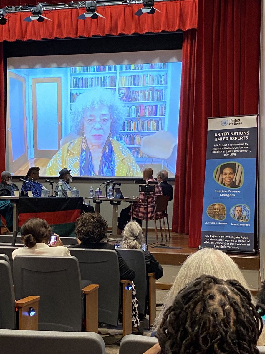 TimothyJPratt's tweet photo. HAPPENING now: Angela Davis addressing UN panel on racial justice and equality in law enforcement in Atlanta https://t.co/dhM255IKYI