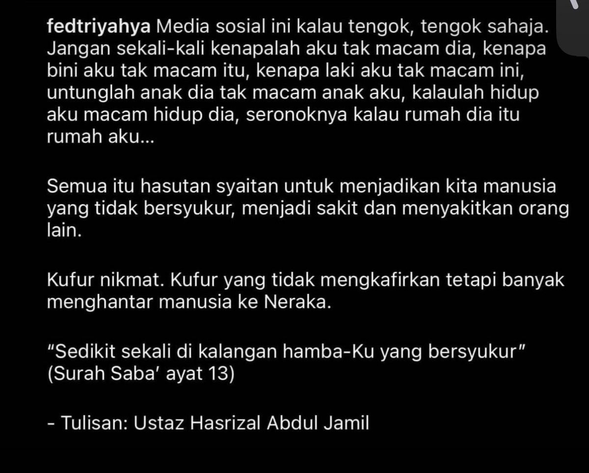 umiizani's tweet photo. The reason why i jarang sikit main ig. More to takut dengan diri sendiri. Takut diri ni tak reti nak kawal perasan. https://t.co/oHH350rkJ1