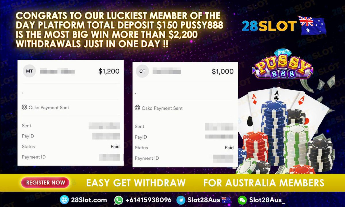 28SLOTAUS's tweet photo. 📷 28Slot AUS 📷
📷https://t.co/qvVJ1GT7Q1
 📷Telegram : https://t.co/iYptv8BAGR 
#28slot #OnlineCasino #slots #pokies #virtualcasino #onlinebetting #OnlineSlots #gamblingonline https://t.co/P1B1bOJtIA