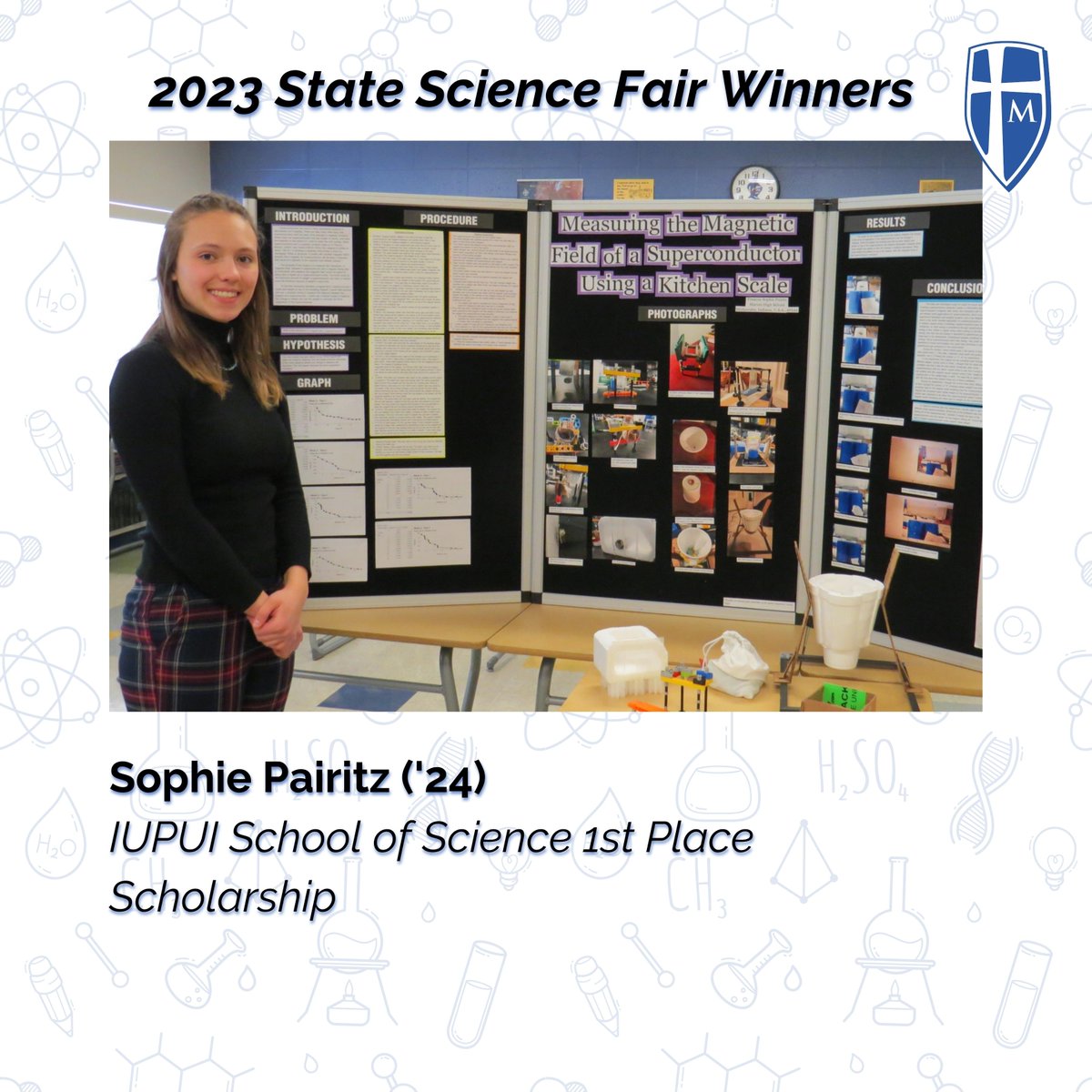 MarianHSKnights's tweet photo. Congratulations to Sophie Pairitz, Madelyn Samuels, Luke Reynolds, Deirdre Tomasek, and May Weston who placed at The Hoosier Science & Engineering Fair. Most awards received included $2,000+ in renewable scholarships!
#ScienceKnights https://t.co/YPqYuEWBdk