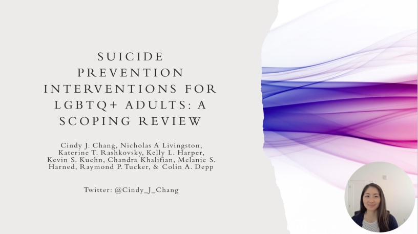 Attending my first #SRS2023! Got to present this scoping review on interventions for suicidal thoughts and behaviors for LGBTQ+ adults

w/ <a href="/DrNLivingston/">Nick Livingston, Ph.D. (he/him)</a>, Katya Rashkovsky, <a href="/KellyHarperPhD/">Kelly Harper</a>, Kevin Kuehn, Chandra Khalifian, Melanie Harned, <a href="/RaymondPTucker/">Raymond P. Tucker</a>, and Colin Depp