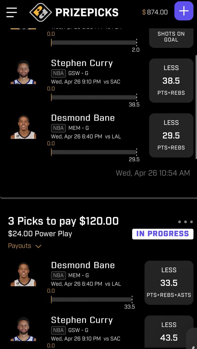Mark__Castro's tweet photo. @1Mylesc @OxJuiced Yea they finessed me. Didn’t even show the bets I placed to cancel them and just now checked that I have multiples of the same lineup smh. Just hope they hit! 🤞🏼 https://t.co/jTN0Kc9mLN