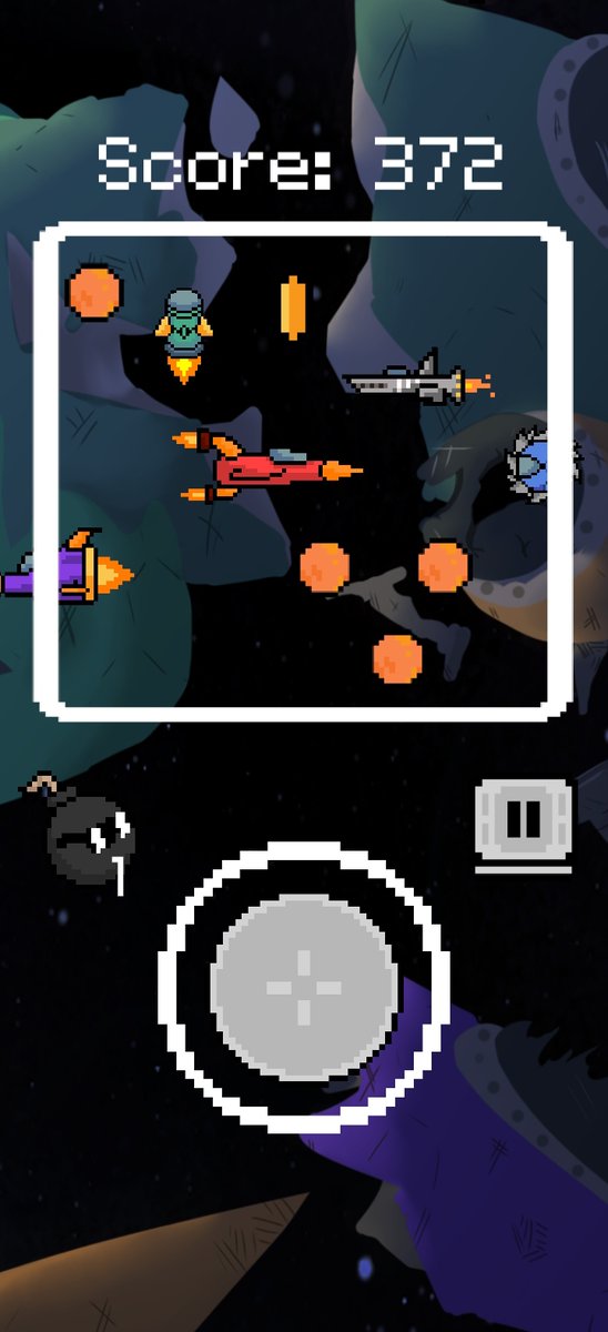 AlPaloDevs's tweet photo. @Aeyga_X We've published our first game, Galaxy Dodger. In this bullet hell you collect coins to earn skins. It has a hard mode, a comic and the soundtrack is available on Spotify and Youtube. You can play this game FREE in Google Play.🚀 https://t.co/nmBJcGxPVi