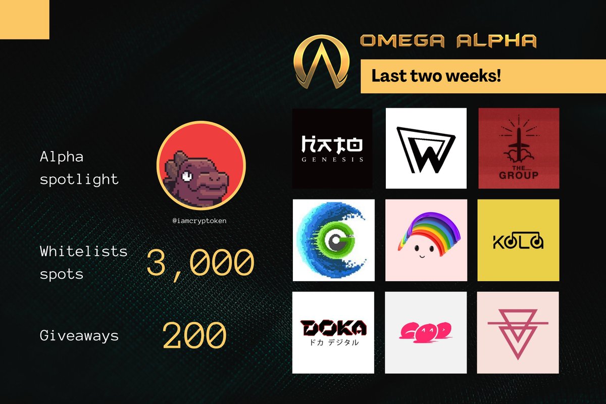 omega_alpha_nft's tweet photo. Let's celebrate #MemeCoinSeason &amp; the last 2 weeks of @iamcryptoken's 🔥 calls:

🚨💸 $PEPE GIVEAWAY 💸🚨

For real he's been slaying it:

$RG 20X
$WAGMI 14X
$HARRY 10X
$KAIROS 7X
$TROLL 5X

Join Public Raffle below to win $100 $PEPE &amp; Access to Discord⬇️
https://t.co/SGvnjUJa9c https://t.co/6gKWgDKtPO