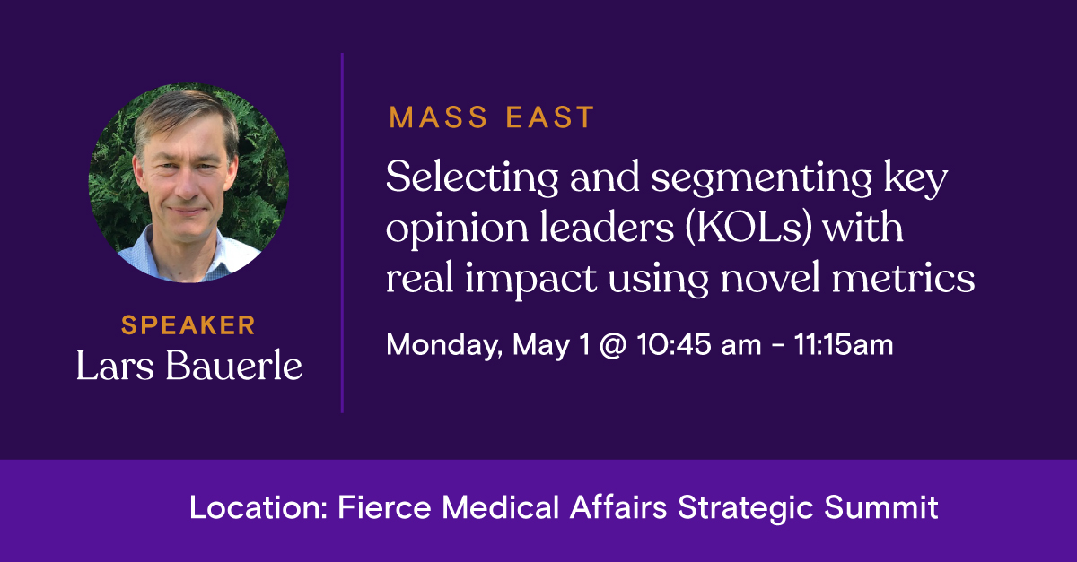 DefinitiveHC's tweet photo. Our SVP of Product Lars Bauerle is speaking at #MASSEast!
Hear from him on 5/1 @ 10:45am ET to learn about using novel #metrics in selecting & segmenting #KeyOpinionLeaders.
You can also meet us at booth 2 to check out our Monocl Expert Suite!
https://t.co/ApC4zOLgFy https://t.co/At7TWgY670