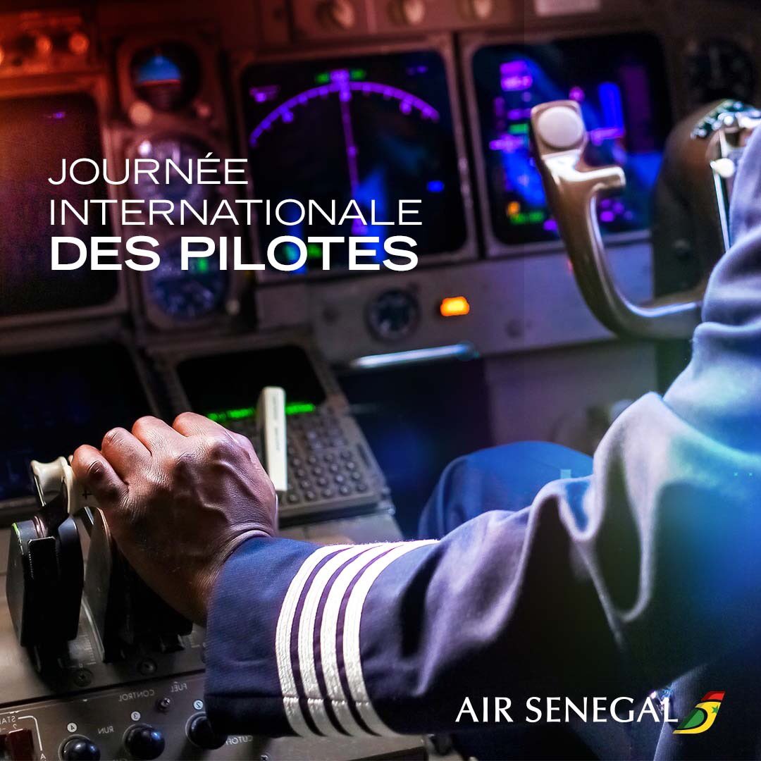 FlyAirSenegal's tweet photo. En cette Journée internationale, nous célébrons les pilotes qui assurent nos vols depuis le cockpit✈️. Merci aux pilotes d'Air Sénégal pour leur expertise, leur dévouement et leur passion pour ce noble métier.
#AirSenegal
#EspritTeranga https://t.co/7hzQKv9G2e