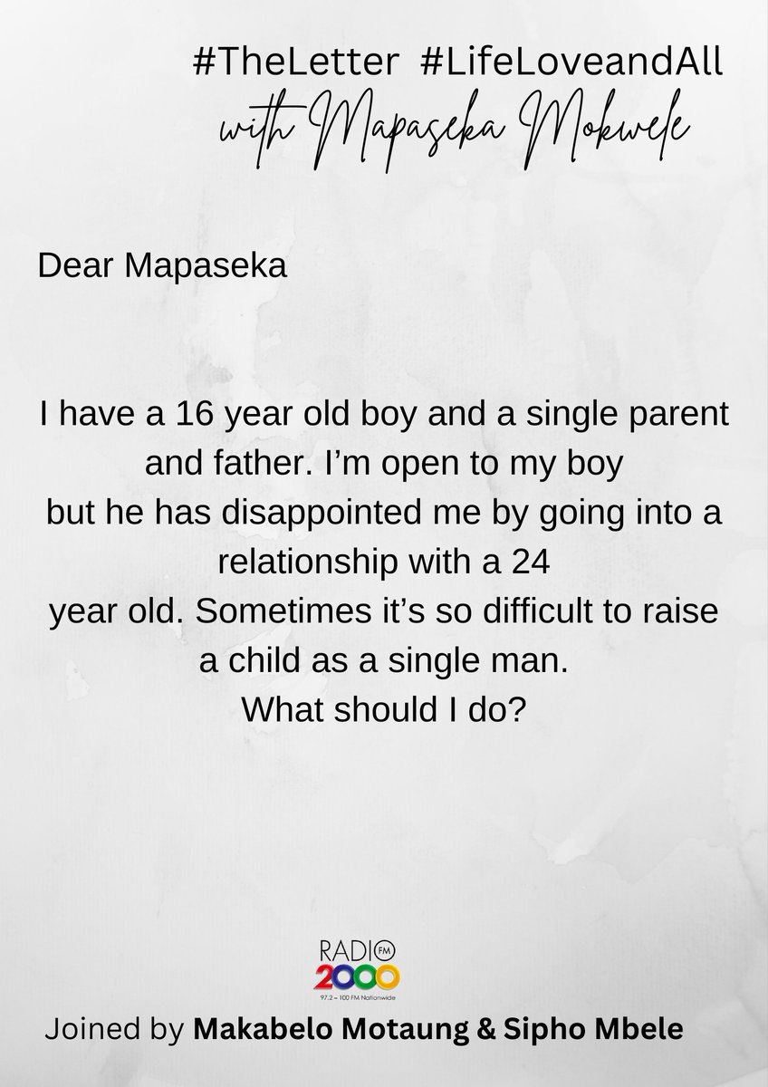 Radio2000_ZA's tweet photo. #lifeloveandall @mapasekamokwele 
#TheLetter #Radio2000 #mapasekamokwele 
@MakbMotaung @mbelesi73 https://t.co/PDsAo2q9Bq