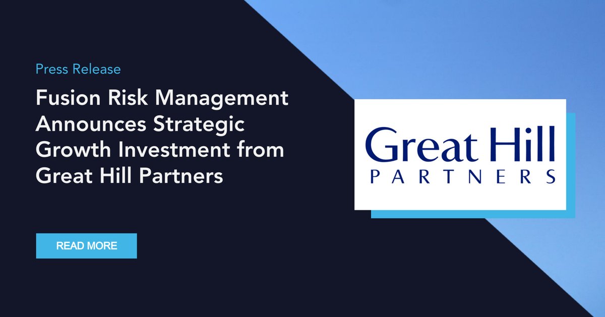 FusionRiskMgmt's tweet photo. Fusion is proud to share our #strategicgrowth investment from Great Hill Partners, who will become our majority investor!

We are pleased to share that @Vista_Equity will remain a significant minority investor. Learn more about Fusion's growth here: https://t.co/Ya19rLKj7R https://t.co/K6K63fxVKO