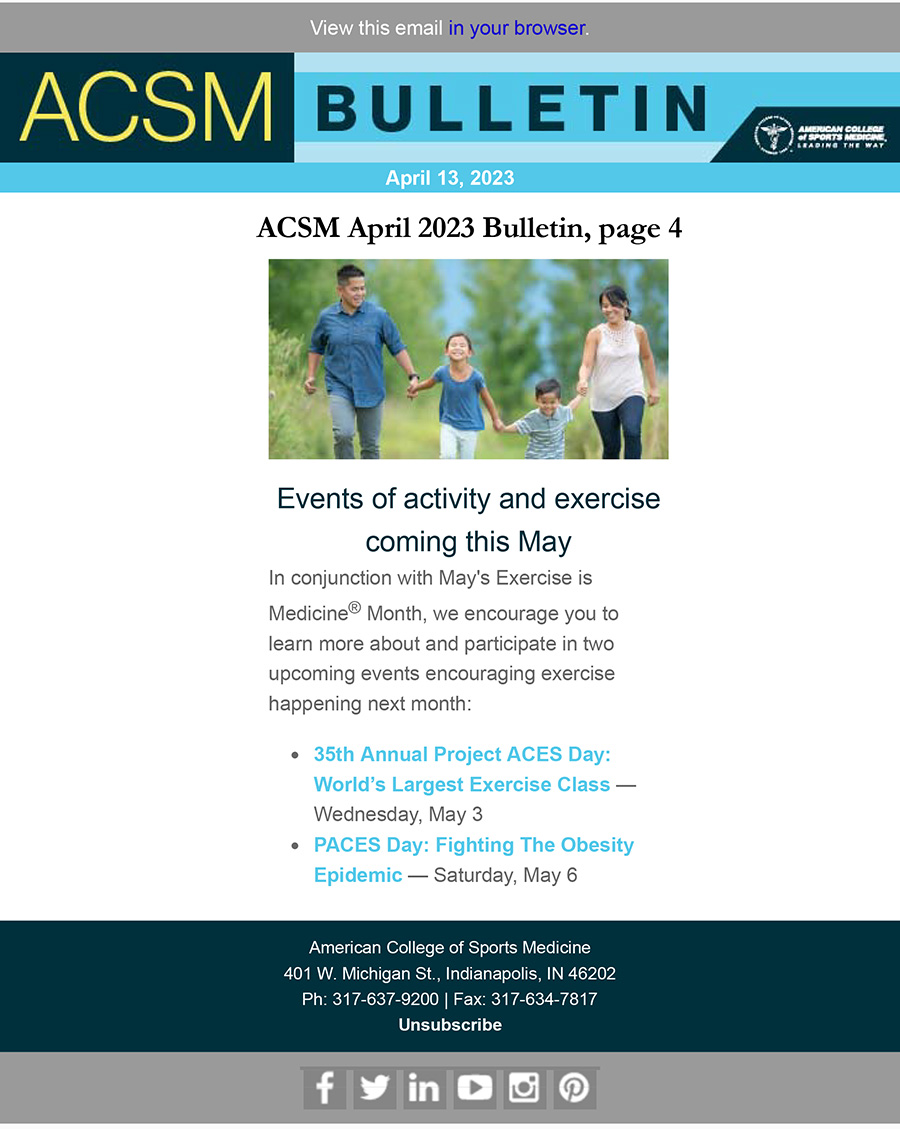 theYFCinc's tweet image. Thank  you @ACSMnews for helping get the word out for #ProjectACESDay &amp;amp; #PACESDay as part of
Exercise is Medicine month in May.  #EIM