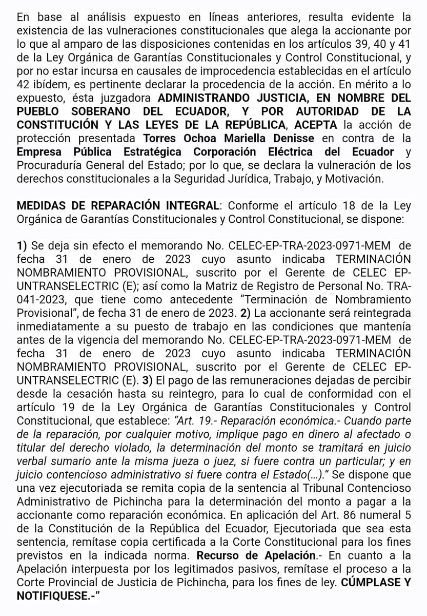 Rodusto1971's tweet image. Los abusos de autoridad de los que están a cargo de las empresas del estado. Ahora CELEC EP por un abuso de autoridad la desea poner en un cargo menor...Por eso estamos como estamos...Adjunto documento