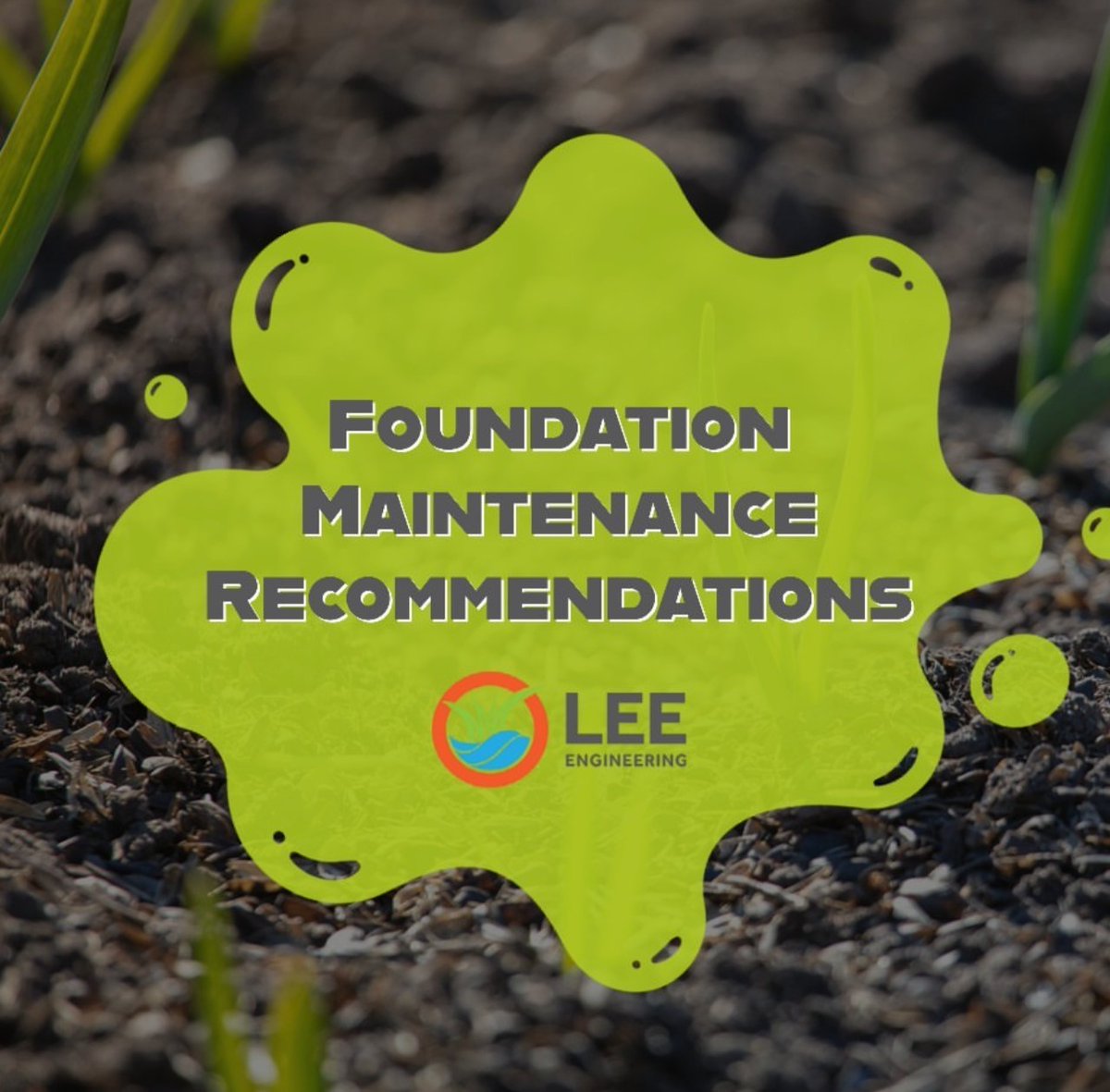 Lee_Since1971's tweet photo. Foundation Maintenance Tip: Properly grade the soil around all sides of the home to maintain positive drainage away from the foundation and eliminate standing water within ten feet of your foundation! https://t.co/22UXdFHNI1