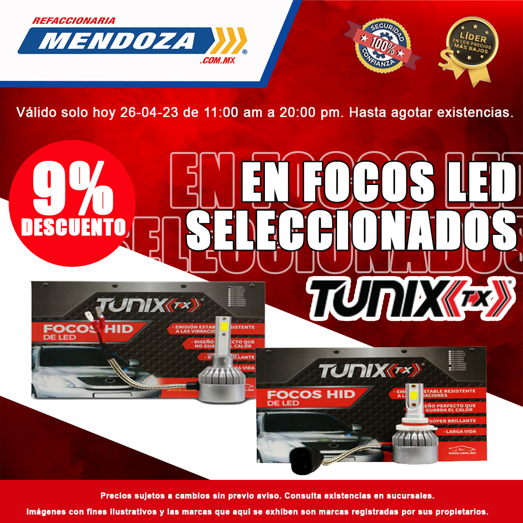 Refa_Mendoza's tweet image. Este miércoles 26 de abril llévate a precio especial los Focos Led de la marca TUNIX. ¡Tienen un 9% de descuento! Solo por hoy.
Consulta modelos seleccionados en nuestras sucursales.
#refaccionariamendoza #focosled #tunix #promos #fyp #iluminacion #instadaily #picoftheday