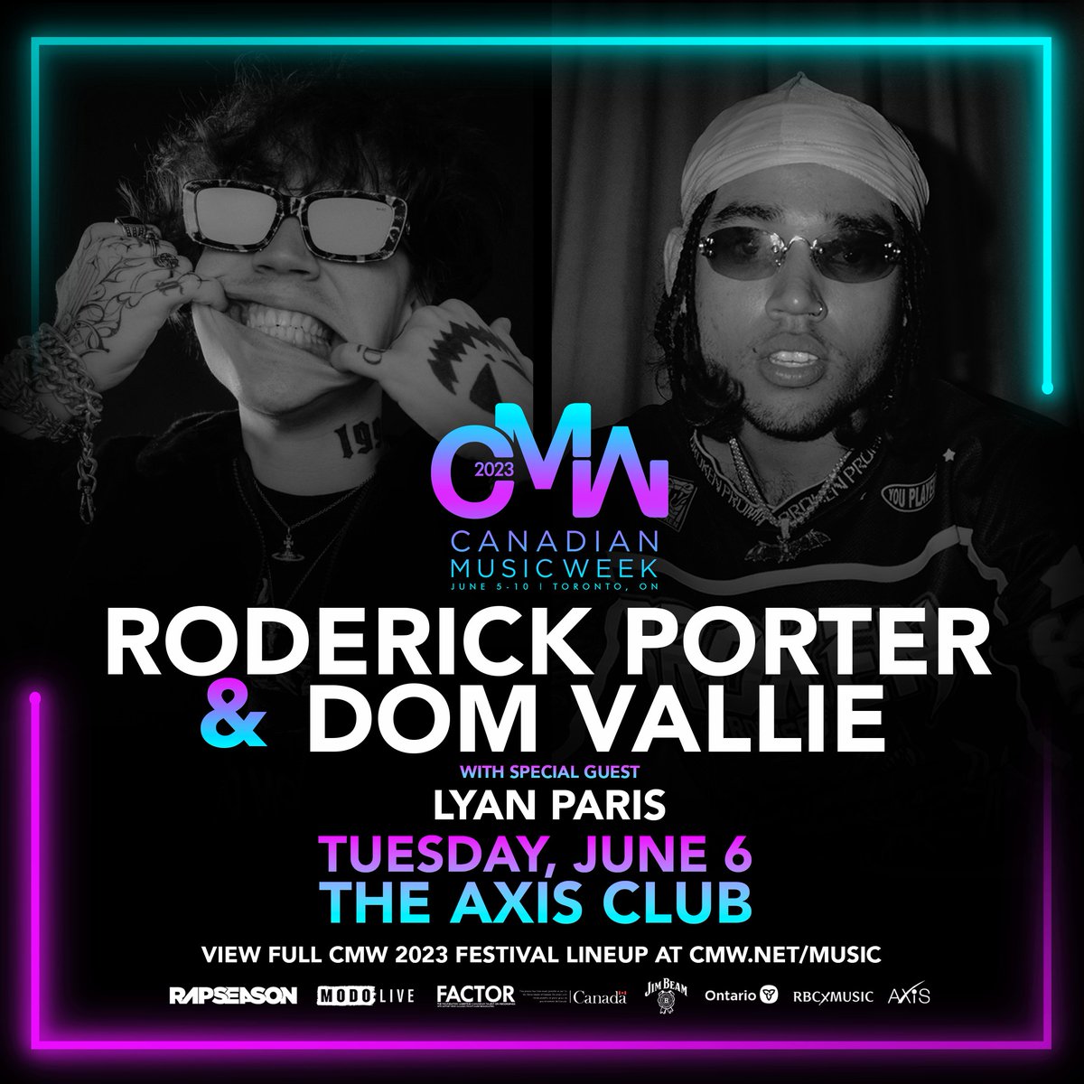 departurefest's tweet photo. ATTENTION TORONTO!!!

We got Roderick Porter and Dom Vallie performing during #cmw2023 at The Axis Club on June 6th. Get your tickets before it's too late ---> https://t.co/KO3uXFns8E https://t.co/vVohIBrq1d