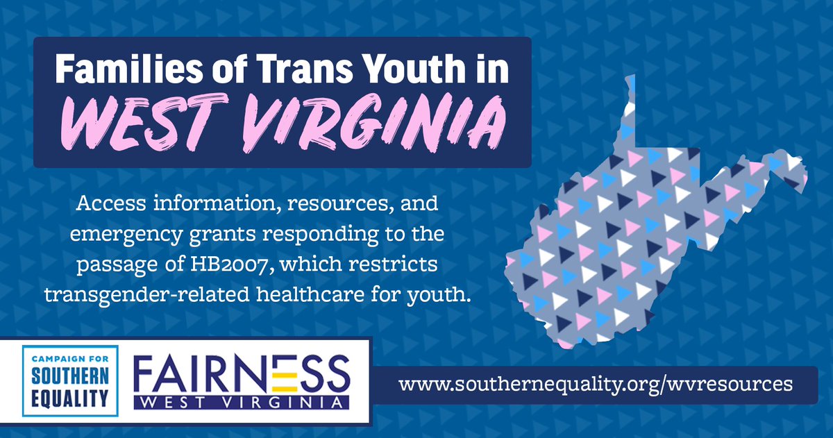 SouthernEqual's tweet photo. As families in #WestVirginia prepare for #HB2007 to take effect at the end of this year, please know that help is available: We're partnering with @FairnessWV to provide emergency grants and patient navigation support to families in need. Get in touch: https://t.co/A8OMuFt9VK https://t.co/u7IMh6DHHZ