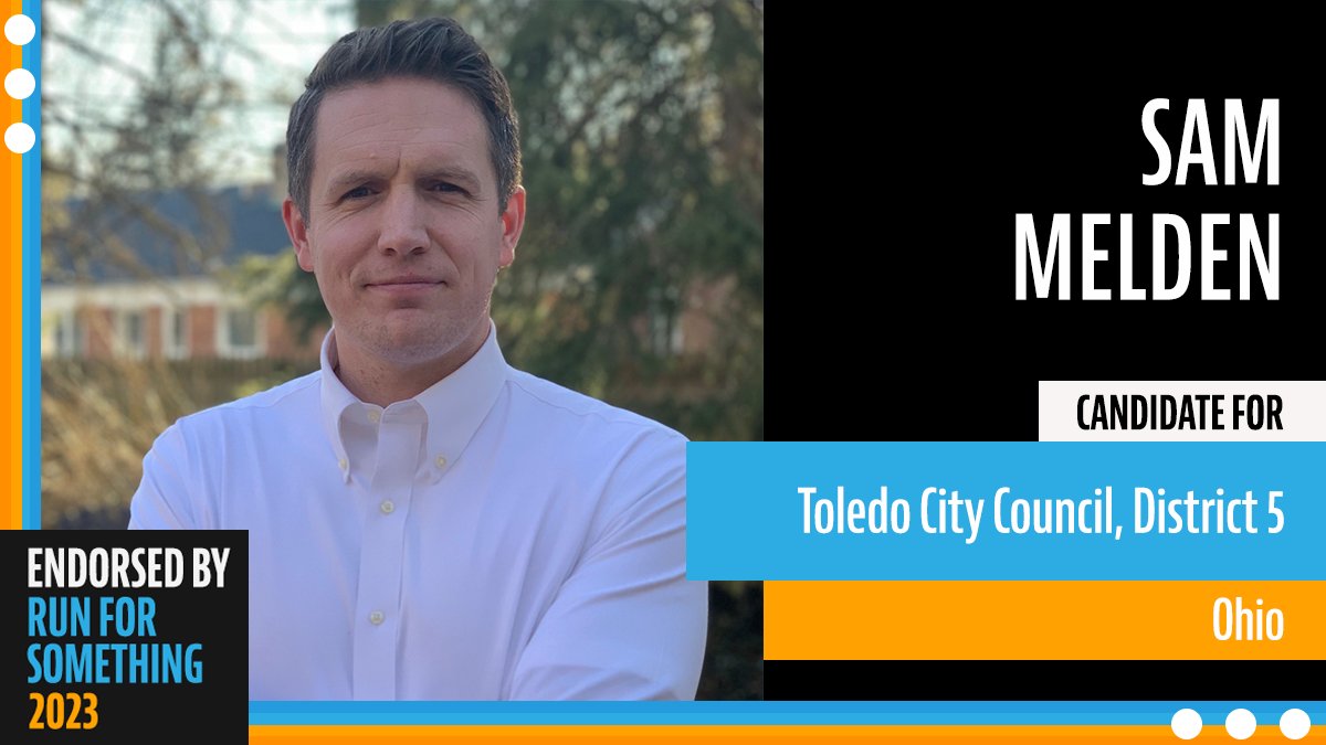 runforsomething's tweet photo. @ElectZachCramer @BrienneMarie @justin4medford @WillieBurnleyJr @MrRichardsBOS @JudyForWard7 @CllrKendraLara @mvelaznyc @Carolyn4County ATTENTION Toledo, OH! 🚨 @MeldenforToledo is running for re-election to the Toledo City Council! In his first term, he collaborated with his colleagues to pass Toledo's "1% for the Environment", the first program of its kind IN THE COUNTRY. That's fighting for climate, y'all 🙌 https://t.co/H8Us289vVo