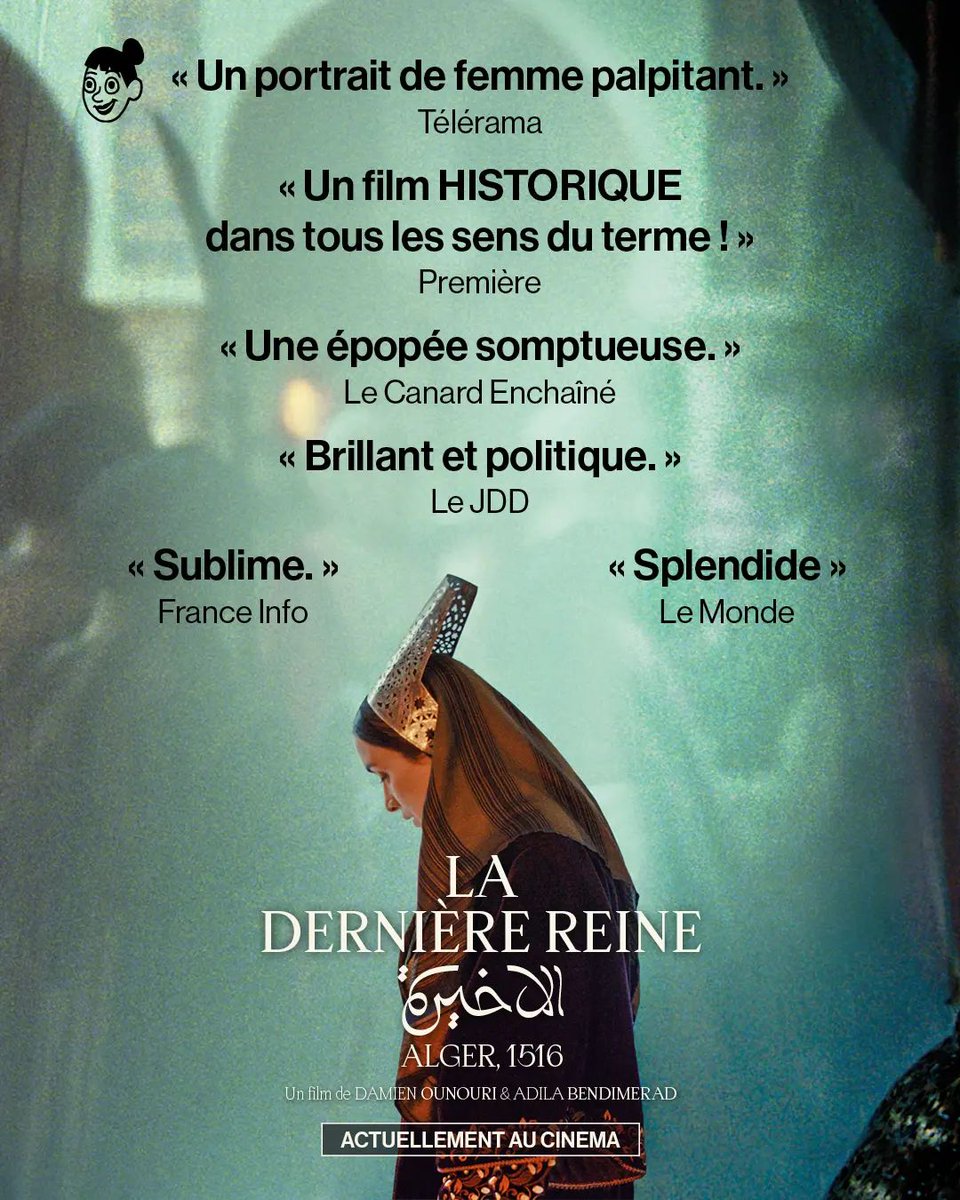 🍿- 10 PLACES OFFERTES !

Fort de son succès, le film « La Dernière Reine » 🇩🇿 est prolongé d’une semaine au cinéma !

🎫 À cette occasion, nous offrons 10 places ! RT + Follow pour participer.

(Les gagnants seront contactés dans les 24h, ouvrez vos DM⏳).