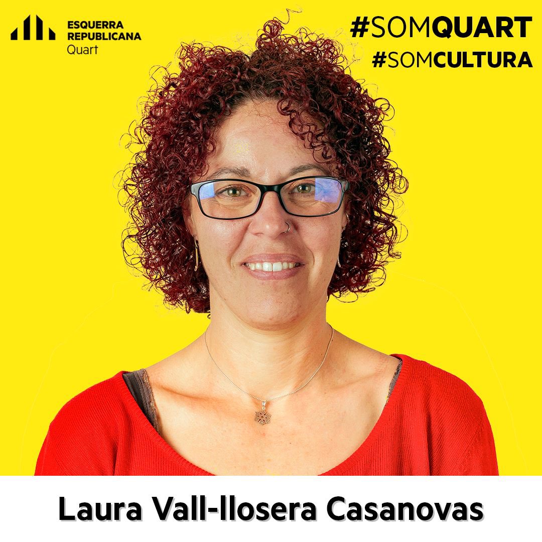 4️⃣ Laura Vall-llosera Casanovas

Llicenciada i doctorada en Economia i exerceix de professora al Departament d’Economia de la UdG.
Va ser alcaldessa de Quart (2011 i 2013) i primera tinent d'alcaldia (2013-2015).
Amant del teatre i gran aficionada al pàdel.

#somQuart #somCultura