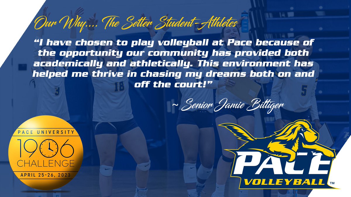 We are so close to $20K!!! who can get us there?!!? #1906Challenge.

Remember it is for the student-athletes like senior Jamie Bittiger from <a href="/PaceVolleyball/">Pace Volleyball</a>. 

Choose what sport you want to support in the dropdown!

paceuathletics.com/1906challenge
