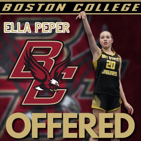 Congratulations to Bay State Jag 🐆 <a href="/ella_peper/">Ella Peper20</a> on receiving an offer from @bc_wbb ‼️