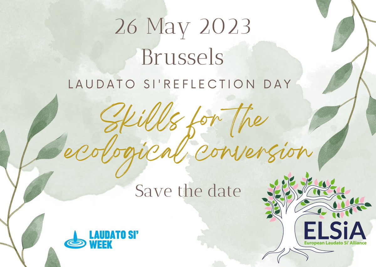 ELSiAEurope's tweet image. #savethedate for the #LaudatoSi Reflection Day 2023! This year we will walk together reflecting on the skills needed for the #ecologicalconversion visiting inspiring projects in Brussels #sustainability #integralecology
📆26 May 2023
⏰10am till 4.30pm
📍Brussels