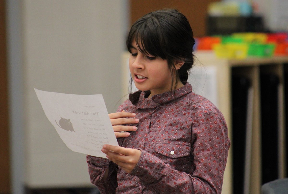 CCCSDtweets's tweet photo. April is National Poetry Month, and today students in Mrs. Herman's and Mr. Hinkey's fifth-grade classes recited poems they selected and researched. https://t.co/ppR3Zw872d