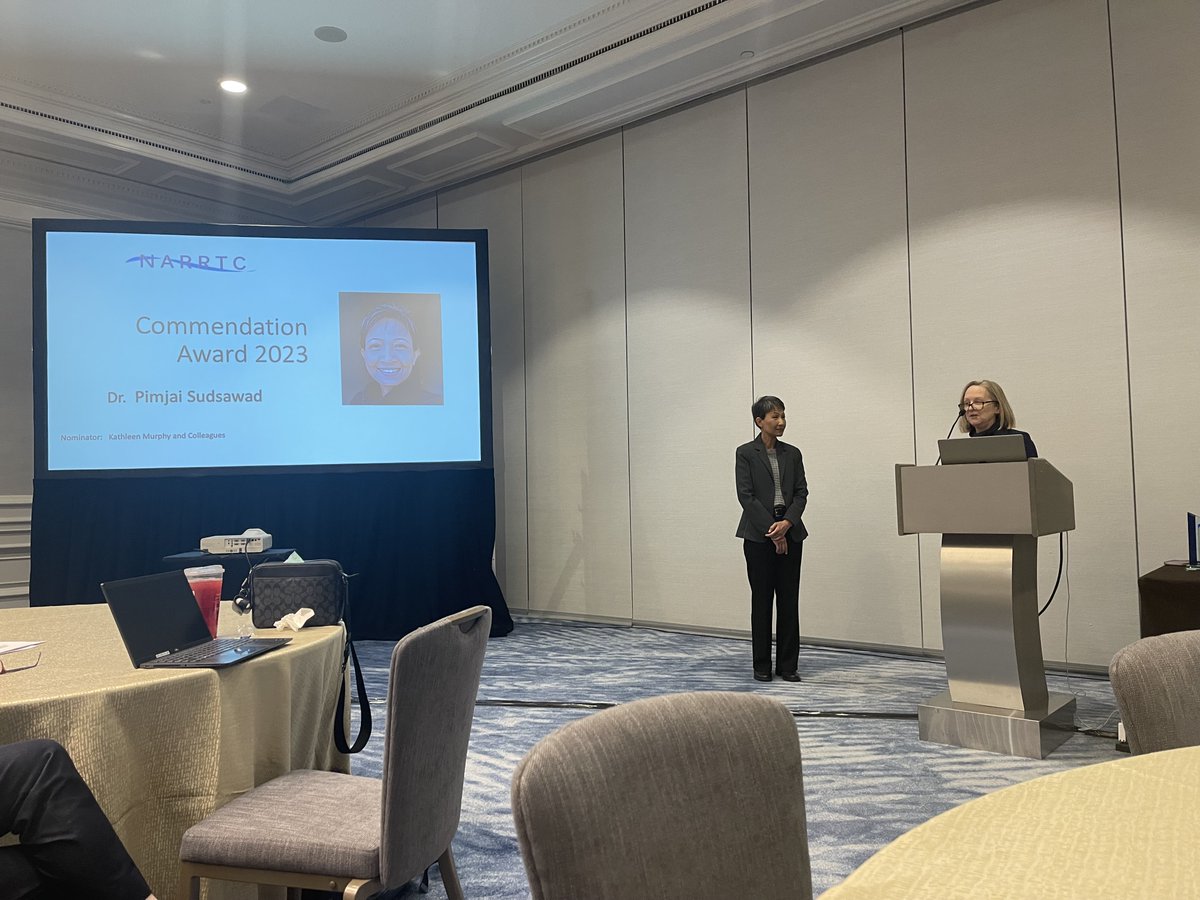 KTDRR_Center's tweet image. Congratulations to Pimjai Sudsawad,@KTDRR_Center  Project Officer at #NIDILRR on her Commendation Award at #NARRTC2023