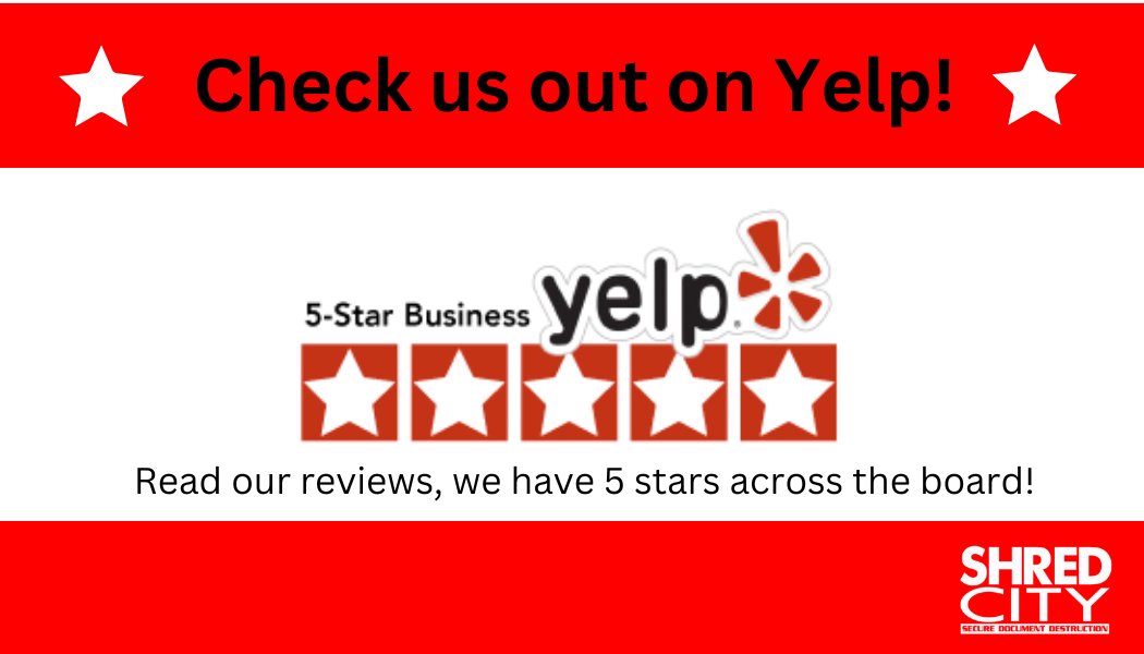 Our customers love us on #Yelp!

yelp.com/biz/shred-city…

#shredcity #5stars #yelpreview #papershredding