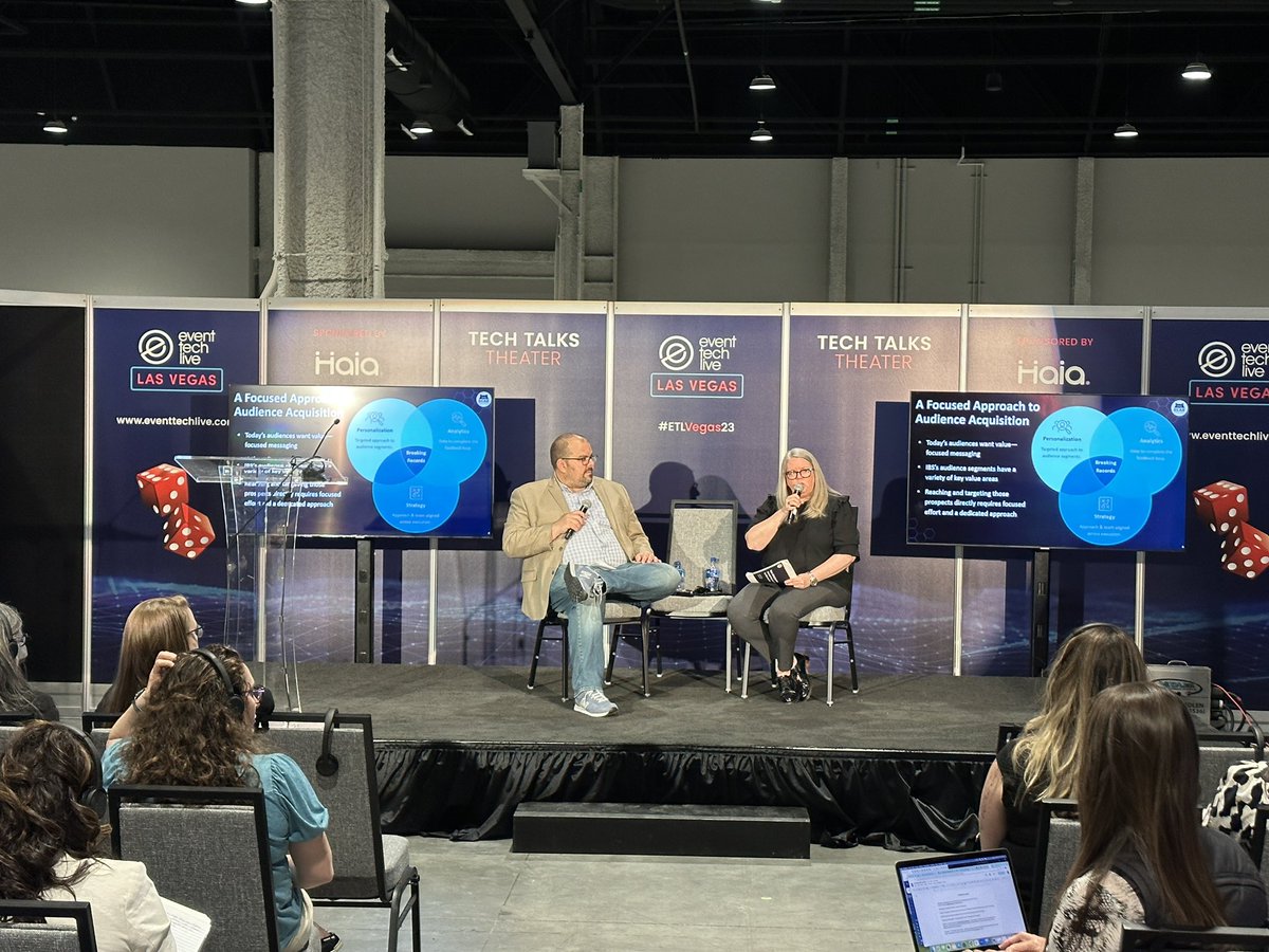 @joecolangelo and Denise Miller from @IntlBldrsShow on how to get on the path to use your #eventdata driving event success! #etlvegas23 

#eventprofs #eventtech #meetingprofs