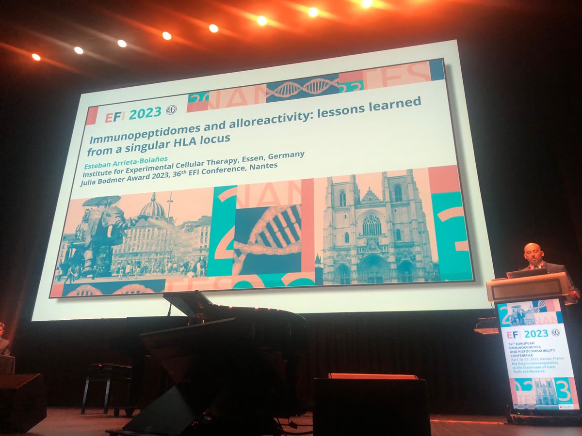 Institute for Experimental Cell Therapy, UK-Essen (@iztfe) on Twitter photo Congratulations to Esteban Arrieta Bolaños for the 2023 Julia Bodmer Award <a href="/ConferenceEfi/">EFI_Conference #EFI2025</a>! Amazing presentation on the role of #HLA #immunopeptidomics in #alloreactivity and #transplantation.
<a href="/EFI_Office/">EFI Office</a> <a href="/unidue/">Uni Duisburg-Essen @unidue.bsky.social</a> <a href="/UniklinikEssen/">Uniklinikum Essen</a> <a href="/MedEssen/">Medizinische Fakultät Essen</a> Congratulations to Esteban Arrieta Bolaños for the 2023 Julia Bodmer Award <a href="/ConferenceEfi/">EFI_Conference #EFI2025</a>! Amazing presentation on the role of #HLA #immunopeptidomics in #alloreactivity and #transplantation.
<a href="/EFI_Office/">EFI Office</a> <a href="/unidue/">Uni Duisburg-Essen @unidue.bsky.social</a> <a href="/UniklinikEssen/">Uniklinikum Essen</a> <a href="/MedEssen/">Medizinische Fakultät Essen</a>