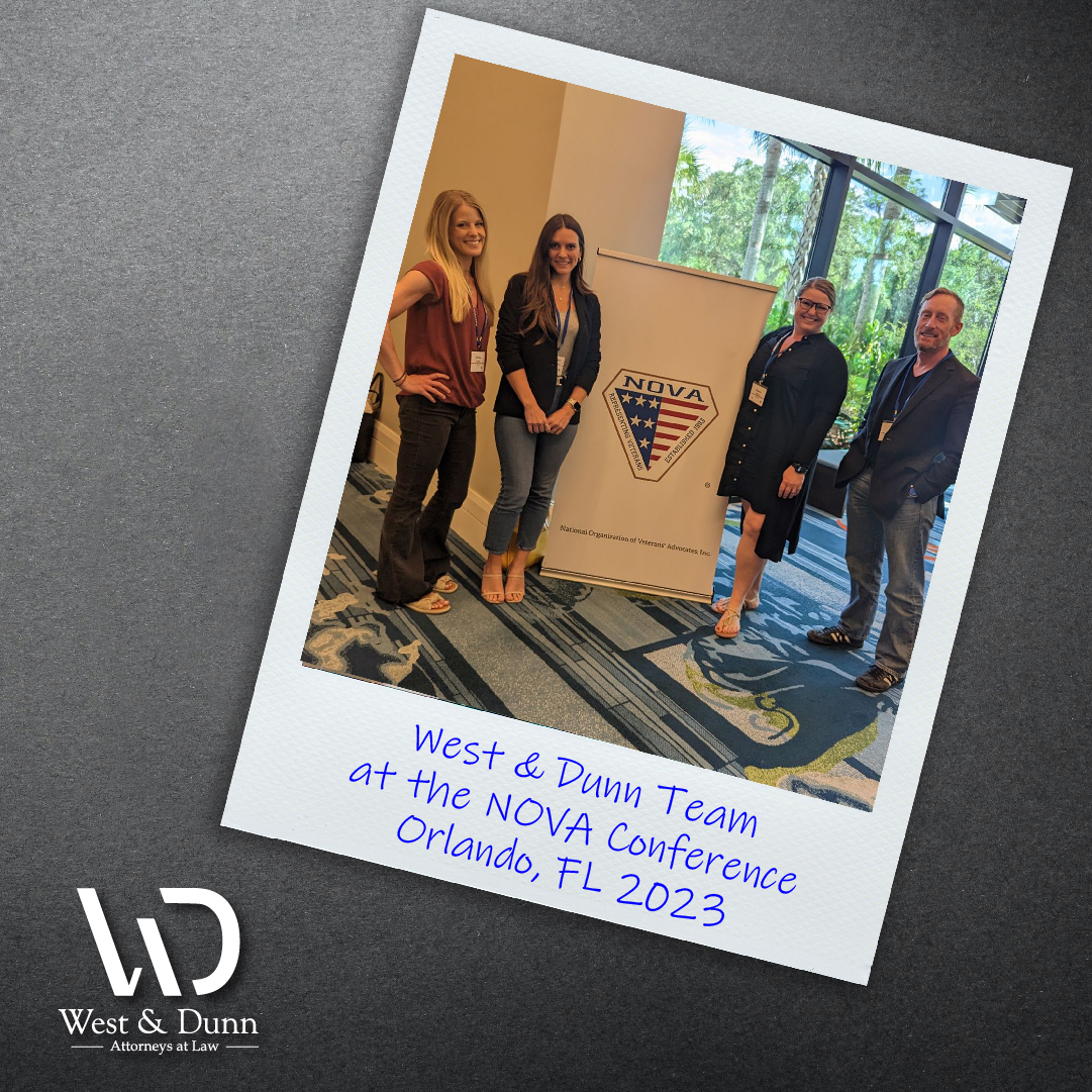 west_dunn's tweet photo. West & Dunn Team attended the National Organization of Veterans Advocates Conference, Orlando, FL 2023 #VA #veteran #veterans #veteransaffairs #NOVA2023 https://t.co/72chP7yNIA