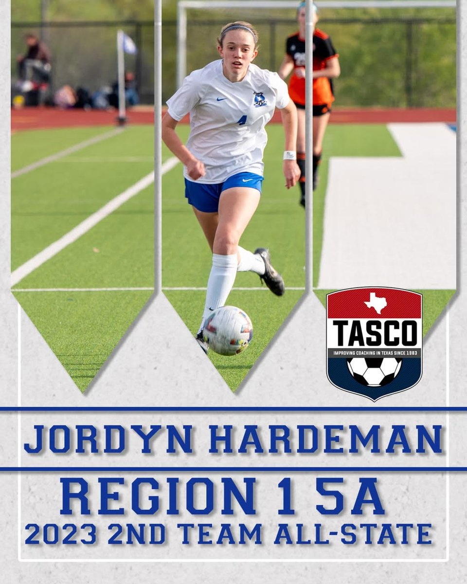 Congratulations to @JordynHardeman 
for being named to the @tascosoccer  2nd Team All-STATE! 👏 🎖️💙⚽️🖤
#MISDProud #TXHSSoccer #TASCO
@MISD_Athletics @MHSPanthers @MHSsoccerBC