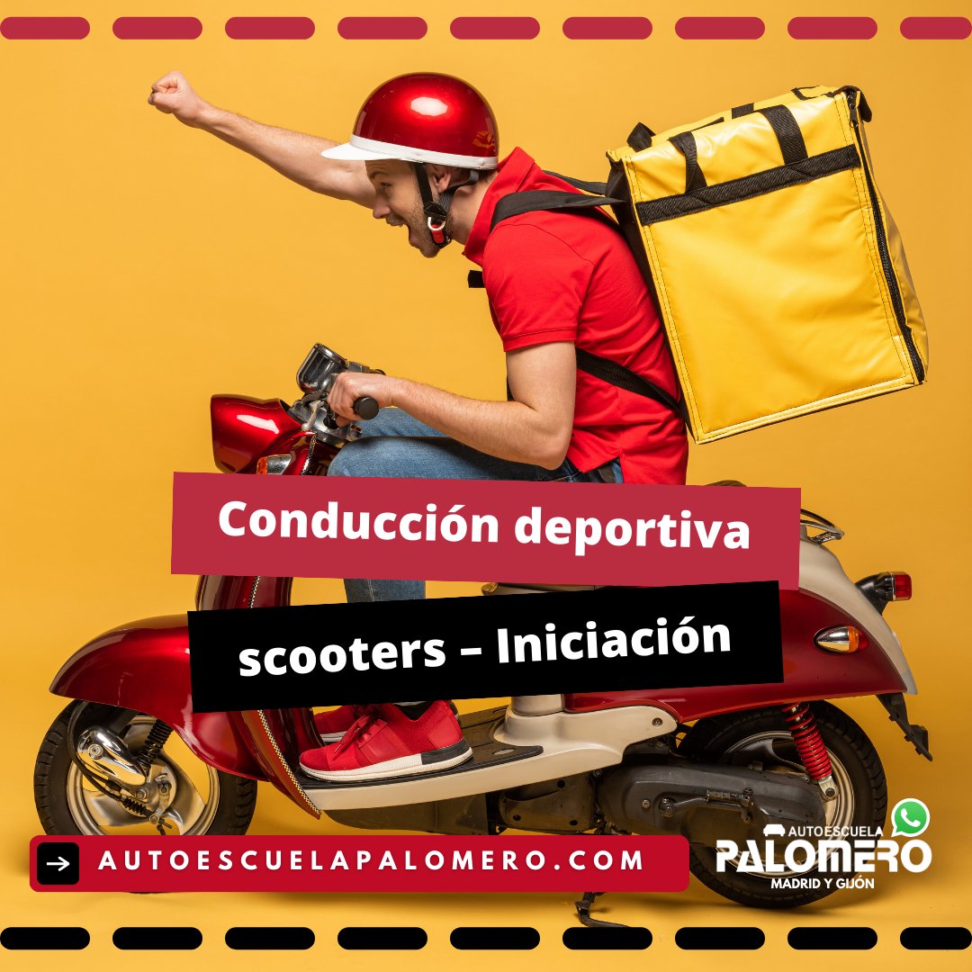 AutoPalomero's tweet photo. Curso conducción deportiva en scooters iniciación
👉 Curso recomendado para repartidores.
👉 Puedes realizarlo desde los 15 años si tienes el permiso AM.
👉 Pista privada con iluminación, scooter automático y monitor.
https://t.co/E2MoiGlG3J
#AutoescuelasMadrid #Autoescuela https://t.co/FPlnSbBCXT