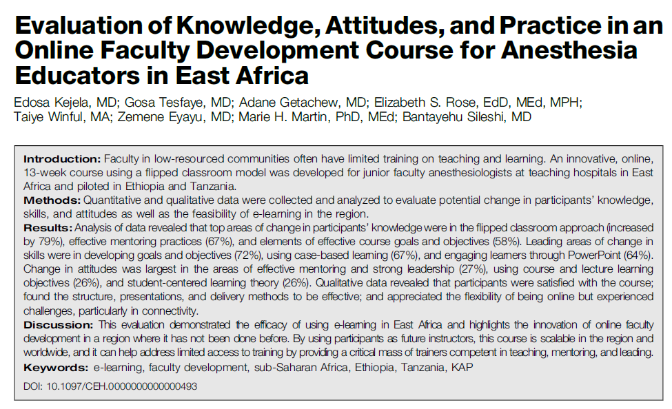 Elizabeth Rose, EdD, MPH (@espitzrose) on Twitter photo Fabulous working with a talented group of #Ethiopian anesthesiologists to develop and evaluate an online #facultydevelopment course
<a href="/EdosaKejela/">Edosa Kejela Keno</a>
<a href="/AdaneGetachew23/">Adane Getachew, Anesthesiologist @Bahirdar Univer</a>
<a href="/twinanthro/">Taiye Winful, PhD</a>
<a href="/BanSileshi/">Ban Sileshi</a>
<a href="/mariehmartin1/">Marie Martin, PhD, MEd</a>
<a href="/ImPACT_Anes/">ImPACT Africa</a>
<a href="/ELMAPhilanthro/">ELMA Philanthropies</a>
@vuglobalhealth
@VUMCglobalanes
<a href="/Mark_NewtonMD/">Mark Newton</a> Fabulous working with a talented group of #Ethiopian anesthesiologists to develop and evaluate an online #facultydevelopment course
<a href="/EdosaKejela/">Edosa Kejela Keno</a>
<a href="/AdaneGetachew23/">Adane Getachew, Anesthesiologist @Bahirdar Univer</a>
<a href="/twinanthro/">Taiye Winful, PhD</a>
<a href="/BanSileshi/">Ban Sileshi</a>
<a href="/mariehmartin1/">Marie Martin, PhD, MEd</a>
<a href="/ImPACT_Anes/">ImPACT Africa</a>
<a href="/ELMAPhilanthro/">ELMA Philanthropies</a>
@vuglobalhealth
@VUMCglobalanes
<a href="/Mark_NewtonMD/">Mark Newton</a>