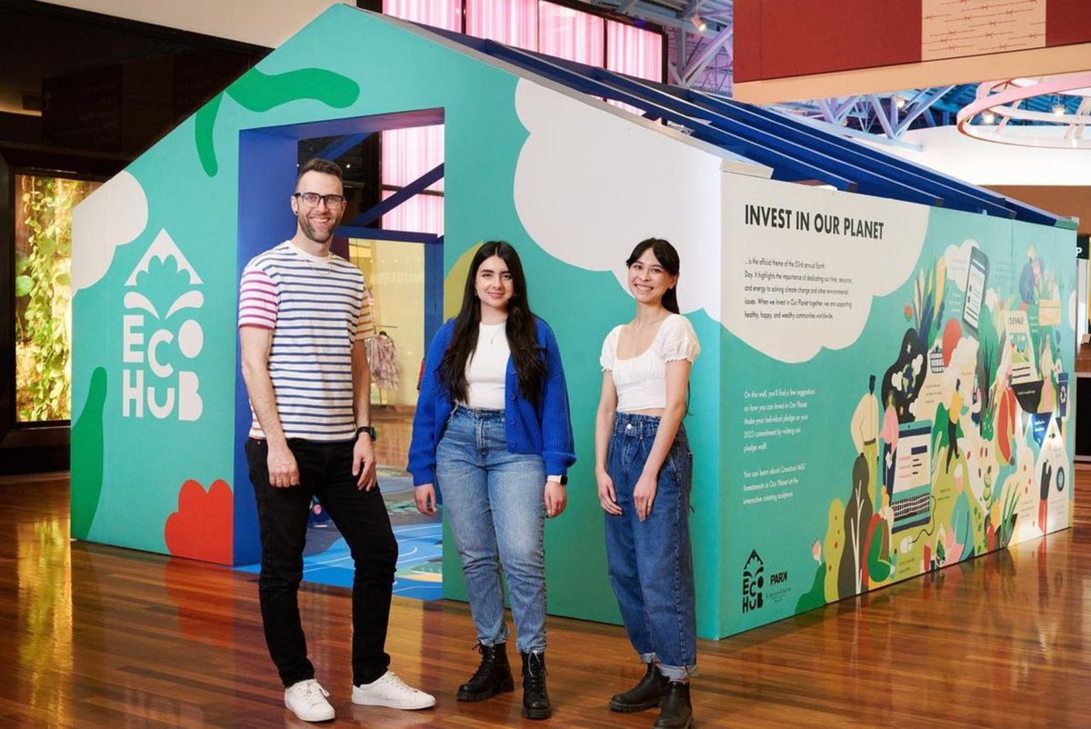 AlbertaUArts's tweet photo. .@ourPARKonline has teamed up with CrossIron Mills to celebrate our planet with the launch of Eco Hub, a re-imagined sustainable art experience designed by local artists, including alum @designedbynat

WHEN: Now – April 30 
WHERE: CrossIron Mills 

https://t.co/ptotqTYxZH https://t.co/qrTndenxmJ