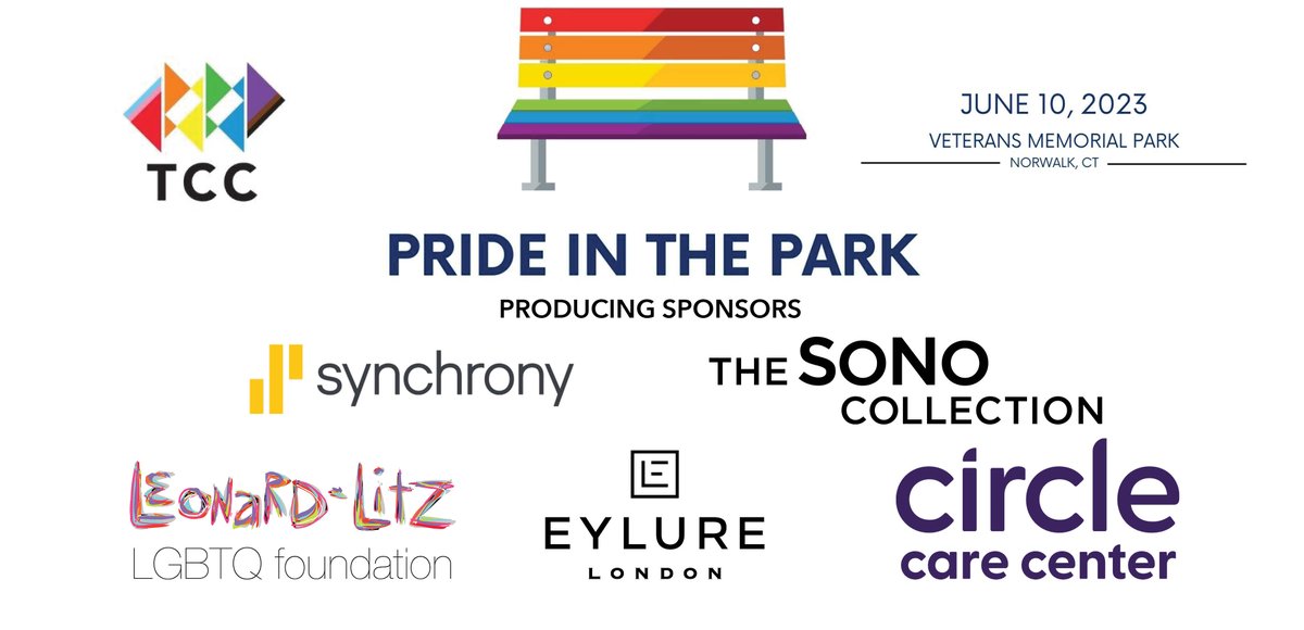 CTPrideCenter's tweet image. Check out the lineup of Producing Sponsors for this year's Pride in the Park! 
@synchrony @EylureOfficial @CircleCareCent @leonard_litz 

#ctpridecenter #prideinthepark2023 #tcc #producingsponsors