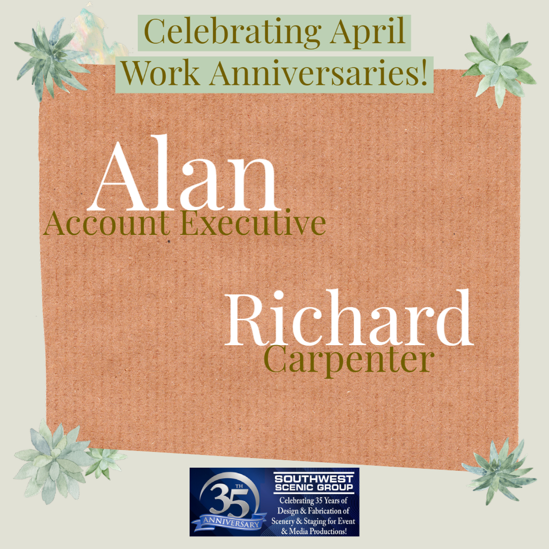 SWScenicGroup's tweet photo. We can't finish our April without giving a HUGE shout-out to our employees celebrating work anniversaries this month! Thank you for all that you do! 🥰 https://t.co/di2A4ROMll
