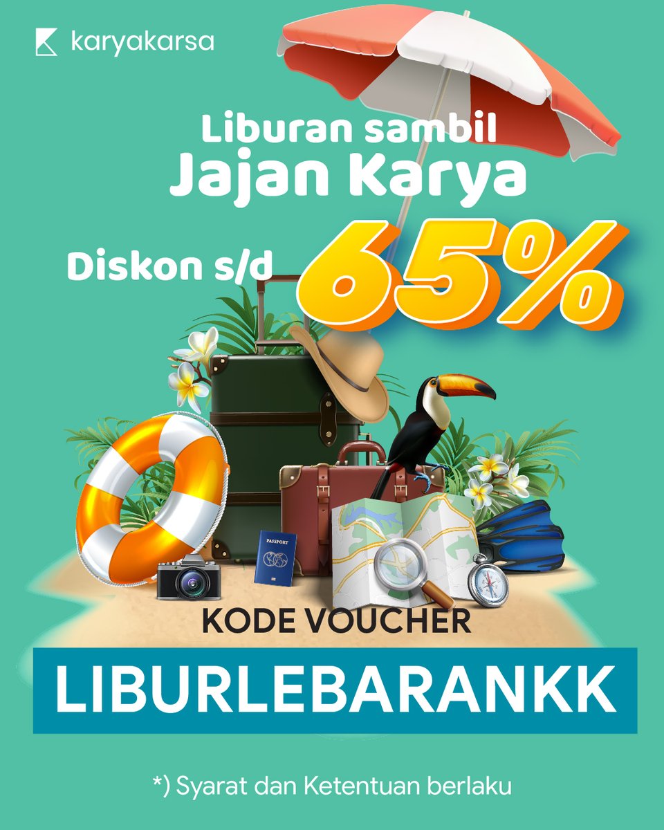 karyakarsa_id's tweet photo. Ciee, yang nyariin voucher hari rayaa! 💁🏻♀️
Nih Minka kasih vouchernya, biar bisa libur lebaran sambil jajaannn!
Catat jamnya, terus buru-buru pake vouchernya. Jangan sampai kehabisaan!
#Voucher #VoucherApril #DiskonApril #April #PromoApril #PromoLebaran #SamaSamaLagi https://t.co/VDoUyfIU8D