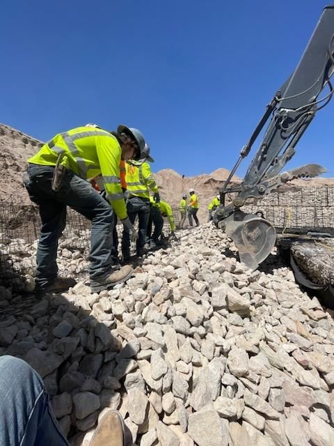 StructuresBuild's tweet photo. Hard work, hand placed rock, and heat! Our teams are in El Paso, Texas installing gabion basket walls!
Check out the progress at Socorro Activities Complex!
#retainingexcellenceandpavingtheway
#retainingwalls https://t.co/1DMx9hggqN