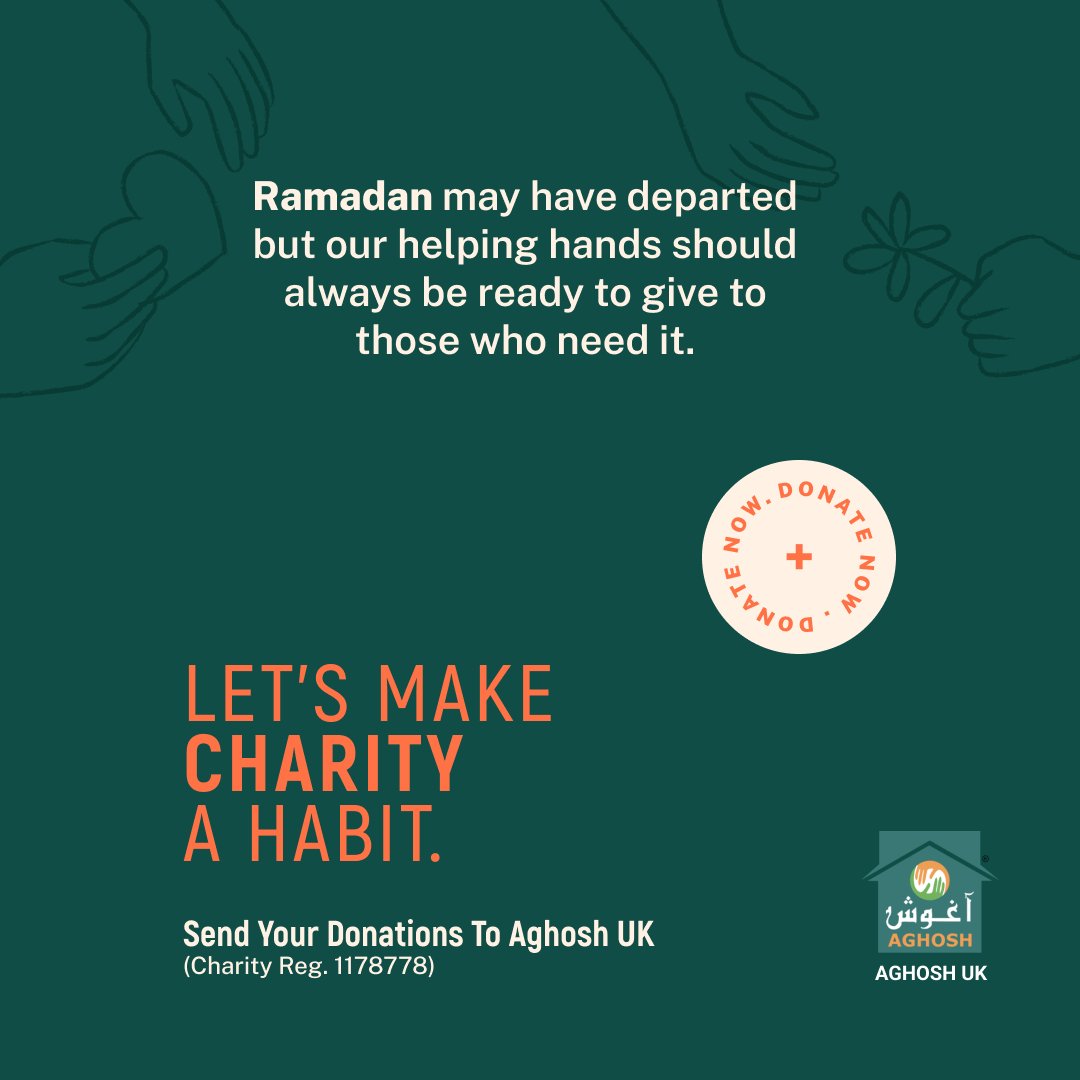 aghosh_uk's tweet photo. Ramadan may have passed, but let's continue the blessings of giving and make charity a way of life. Help us make a difference all year round.

#donatenow #Donate #Help #Pakistan #ramadhan #Aghosh #Ramadan #UK #ramadankareem #Support #emergencyappeal #OrphanSupport https://t.co/z7PWSW4zXG