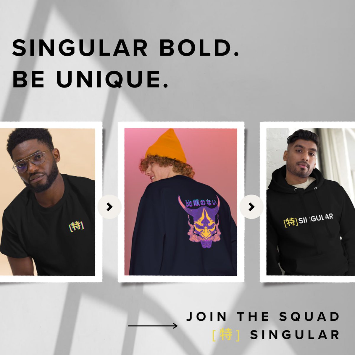 bruceeew0900's tweet photo. hey everyone, I just launched my new online clothing shop @te_singular 

we specialize in unique and bold streetwear that embraces individuality. 

reply to this tweet with your favorite clothing line to get a 15% discount code on your first purchase! https://t.co/6F2o1bdQvN
