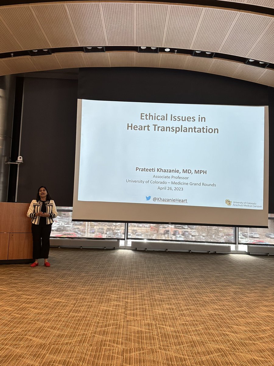 Great to welcome @KhazanieHeart to @CUDeptMedicine #GrandRounds today where she will tell us to “hate the game, not the players” in heart transplantation.