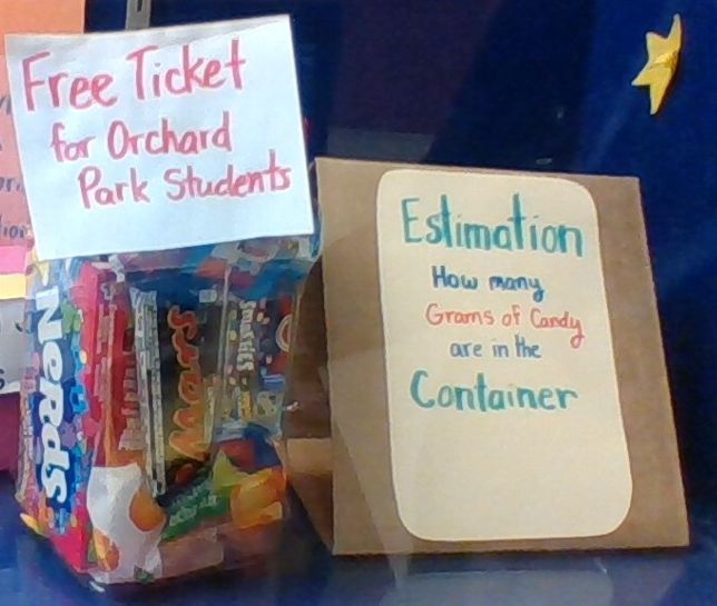 We're getting ready for Family Learning Evening, next Wed. May 3rd from 5:00-6:30. Orchard Park students will get a free ticket for the Estimation Jar. @OrchardParkPS
