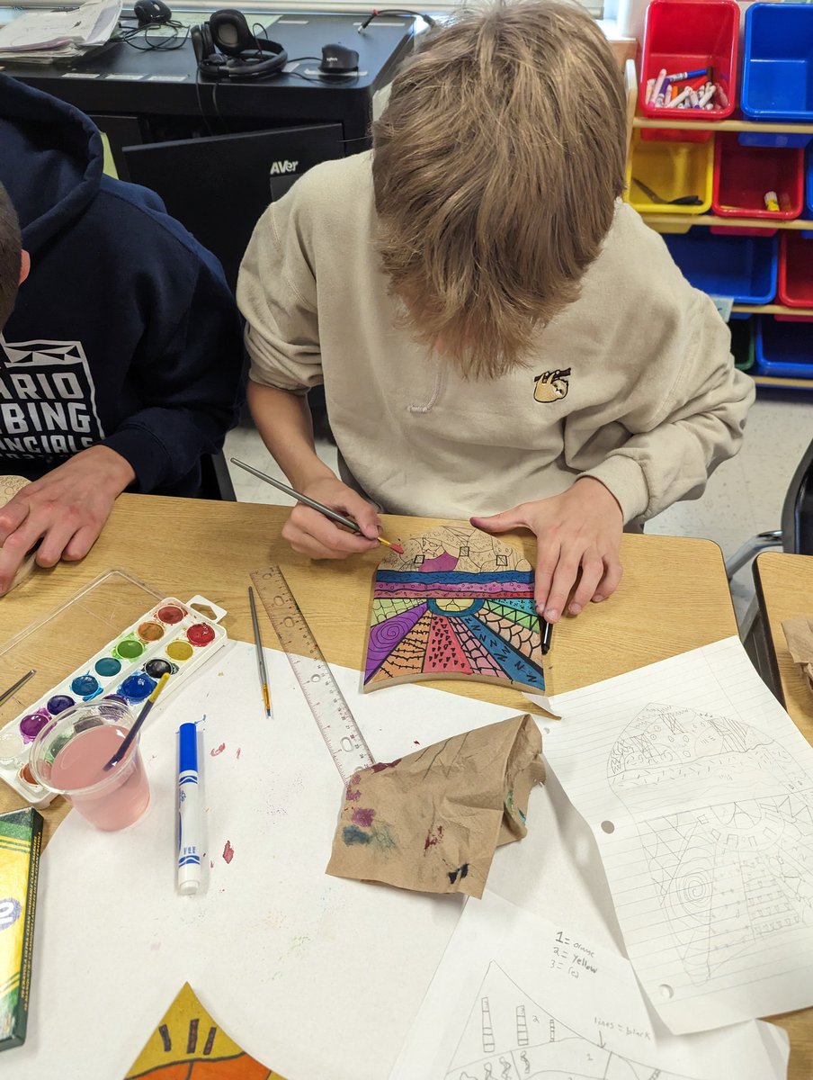 MsSMcArthur's tweet photo. Afternoon Art! Recreating artwork from Romero Britto for Mother's Day. @StBrigidCeltics #wcdsbAwesome #wcdsbNTIP @WCDSBwellness https://t.co/5ItqiOoezt