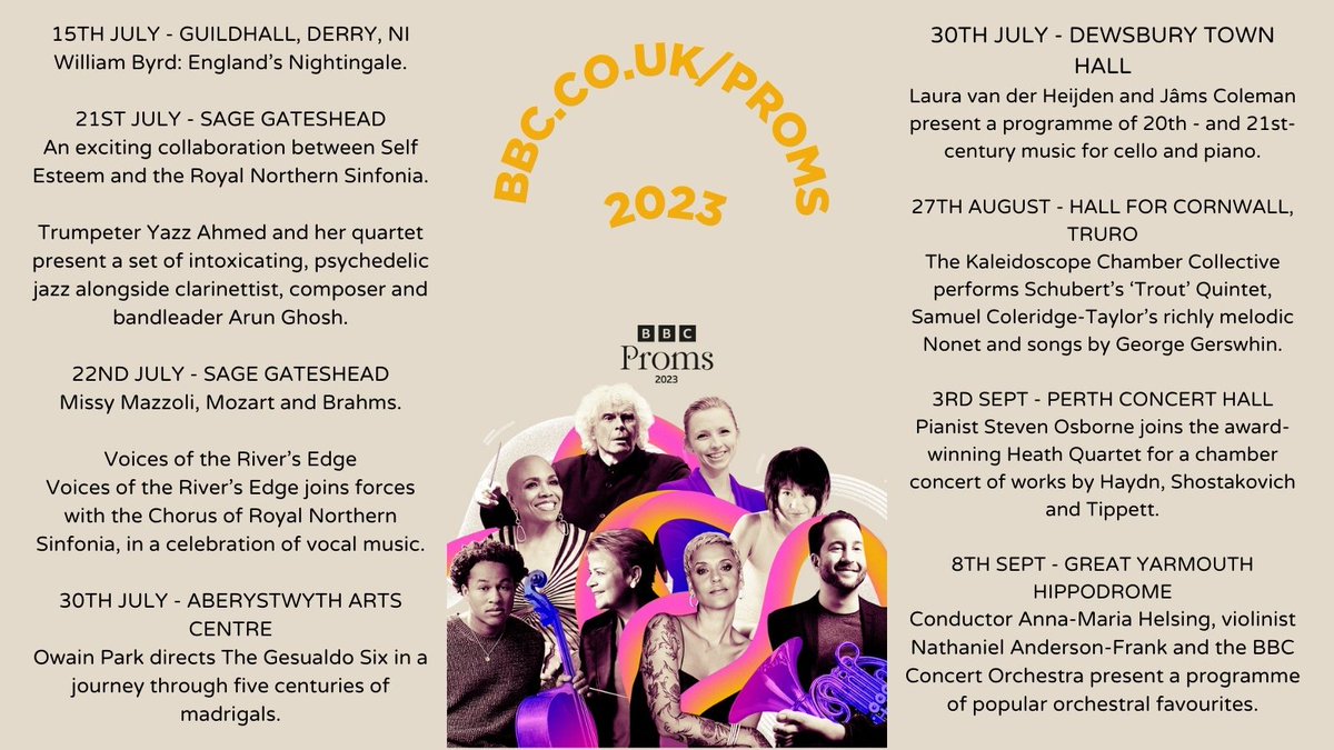 #BBCProms2023
IN THE REGIONS
#musicfestival #ukfestival #classicalmusic
@RNSinfonia @YazzAhmed1 @arunghosh @missymazzoli @keyboardkris @TheGesualdoSix  @heathquartet @BBCConcertOrchestra @stevenosborne @KaleidoChamber @AnnaMariaHelsing