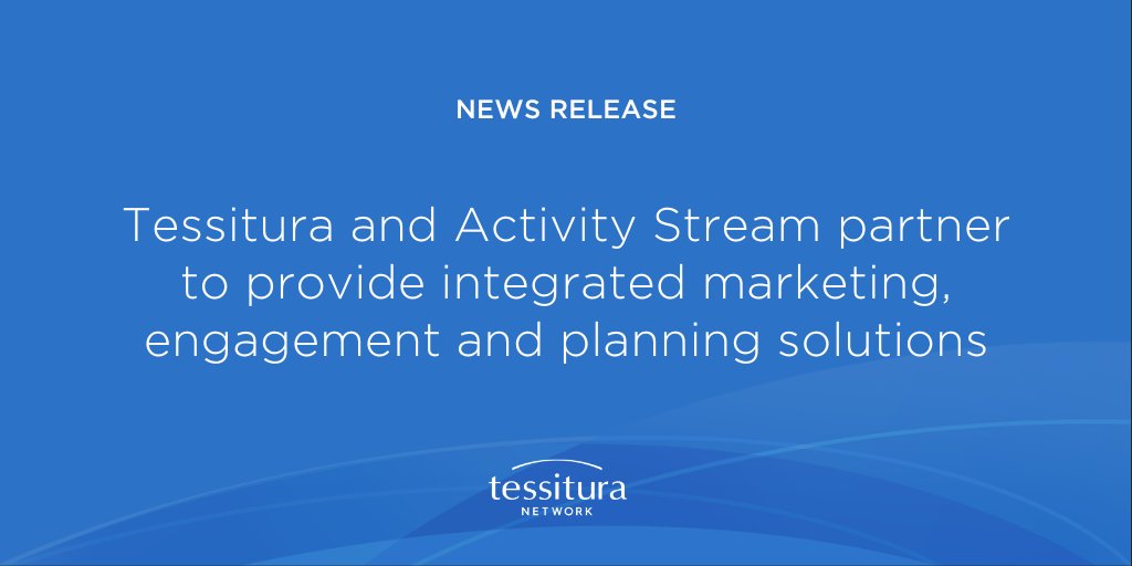 #NewsRelease: We are proud to announce today our new partnership with Activity Stream, which will provide arts &amp; culture organizations that use both <a href="/tessnetwork/">Tessitura</a> &amp; <a href="/2activitystream/">Activity Stream</a> with integrated marketing, engagement &amp; planning solutions.

🔗 Read more&gt;&gt; bit.ly/41QSFGf
