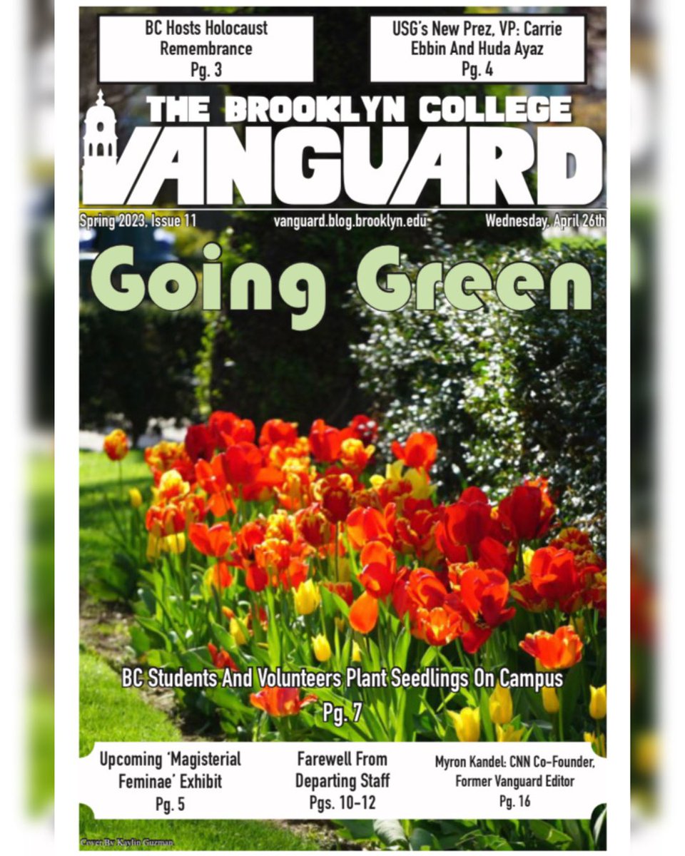 thebcvanguard's tweet photo. Issue 11 is out now! 🌷🌸 Read more about on-campus gardening events, the student-led march for Holocaust Remembrance Day, and more! And don’t forget to check out special farewell letters from our very own Brie Underwood, Kaylin Guzman, and Radwan Farraj. https://t.co/BEKFUjSlWl https://t.co/aRmvhiZrPz