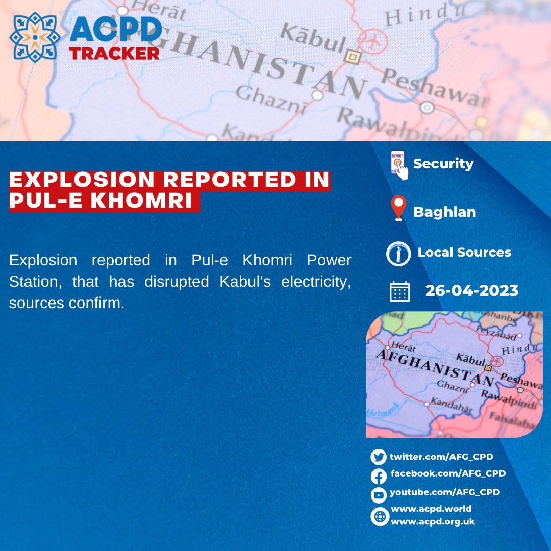 acpd_tracker's tweet photo. Explosion reported in Pul-e Khomri https://t.co/yC9kgcXNQv