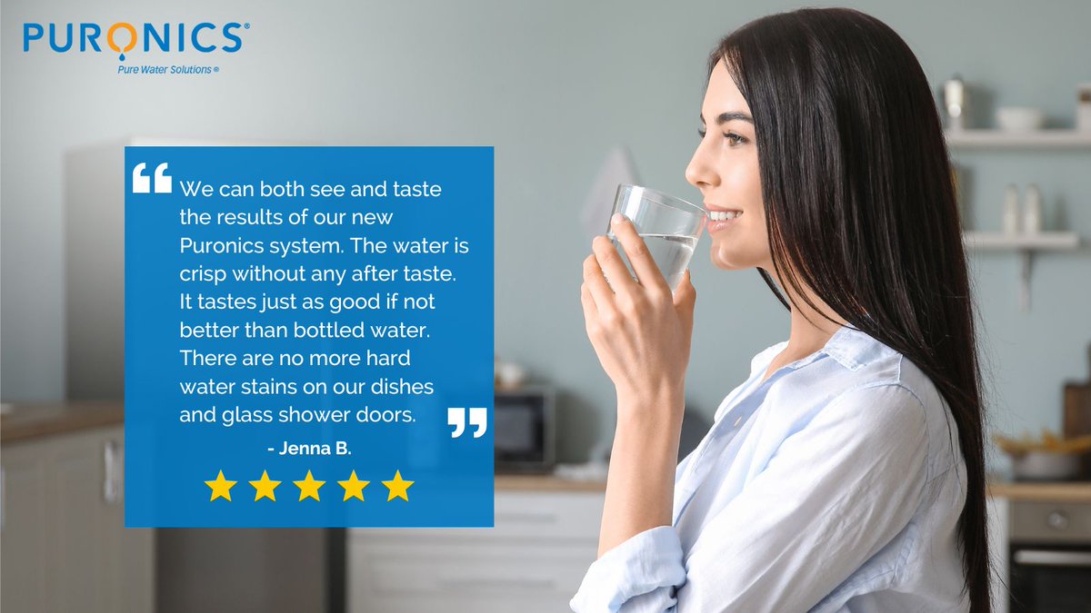 puronics's tweet photo. We thrive on customer satisfaction and love hearing about great results. Like Jenna, you can also experience the difference of high quality water throughout your home. Get started with a free water consultation with your local dealer: https://t.co/pS8a5471SB #cleanwater #puronics https://t.co/RrCgksuWYT