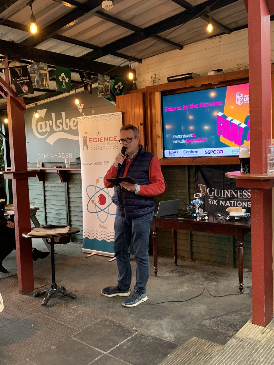 LeroCentre's tweet photo. Kicking off Science by the Shannon 2023 @jjbowlespub here in #limerick. Looking forward to listening to some incredible speakers @SSPCentre @Confirm_Centre #BelieveinScience https://t.co/m59hWfwjTp