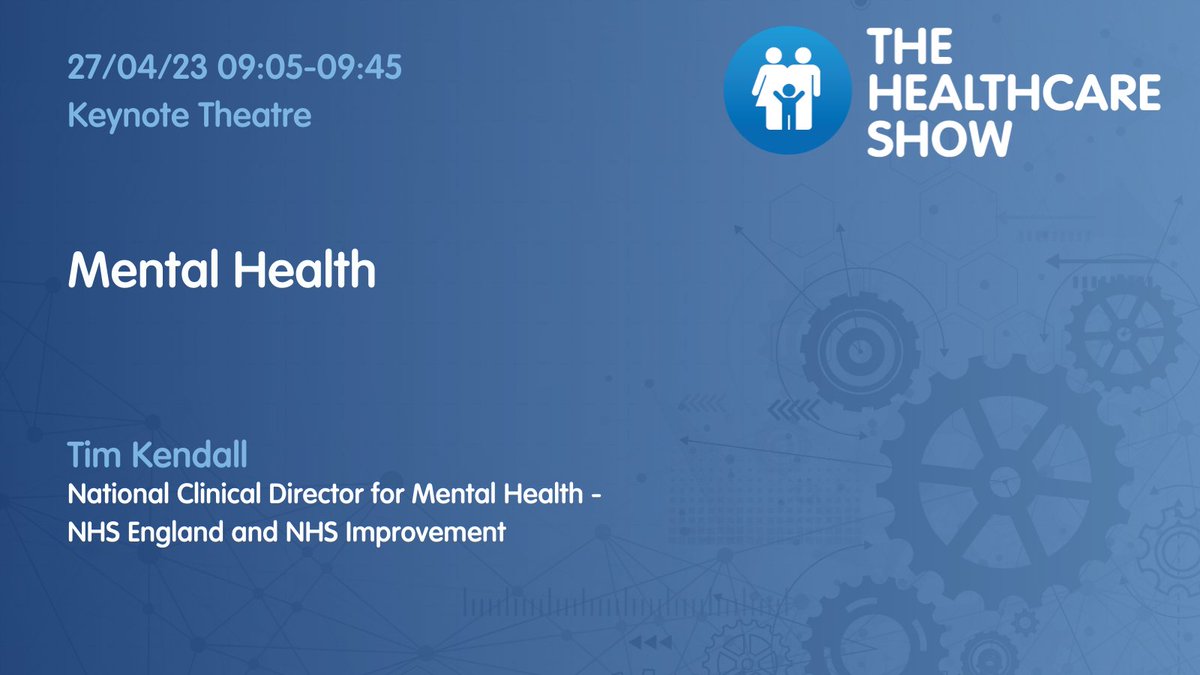 Session not to miss tomorrow morning: Mental Health by Tim Kendall 9:05 in the Keynote Theatre